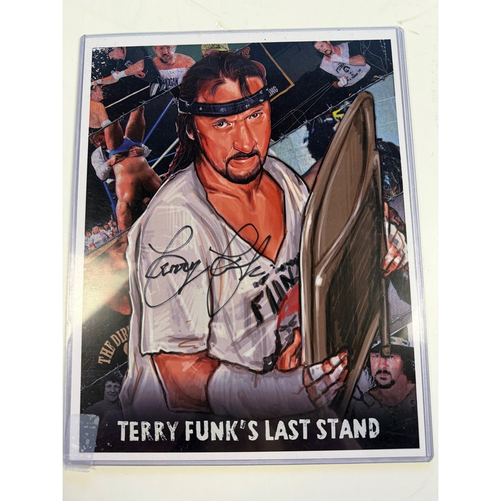Terry Funk Signed Autographed Photo COA The Final Stand Wrestling Bard Baker Art